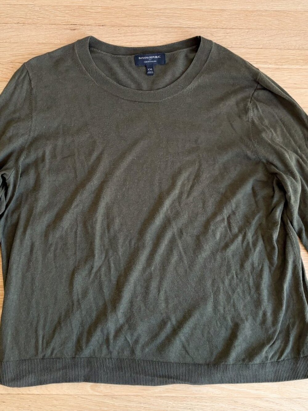 Banana Republic Forever Crewneck Sweater Olive Green XXL - Picture 2 of 9